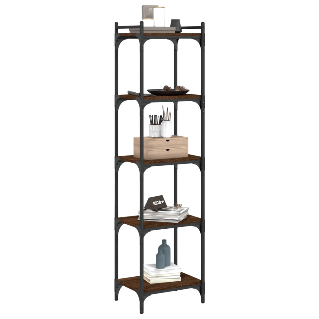 VidaXL Boekenkast 5-laags 40x30x154 cm bewerkt hout bruineikenkleurig