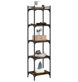 VidaXL Boekenkast 5-laags 40x30x154 cm bewerkt hout gerookt eikenkleur
