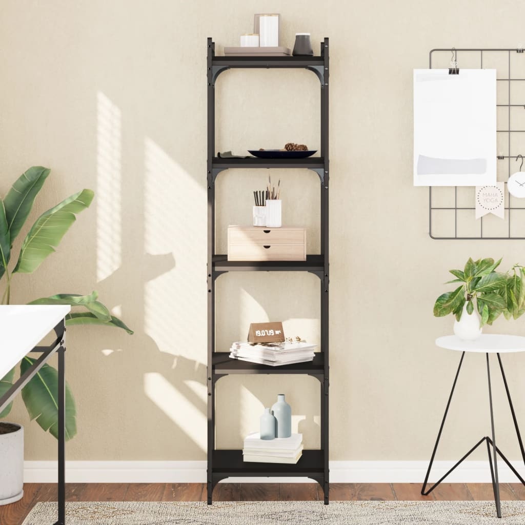 VidaXL Boekenkast 5-laags 40x30x154 cm bewerkt hout zwart