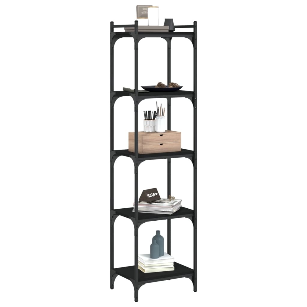 VidaXL Boekenkast 5-laags 40x30x154 cm bewerkt hout zwart