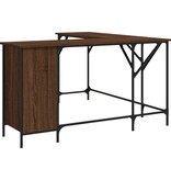 VidaXL Bureau 141x141x75 cm bewerkt hout bruineikenkleurig