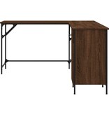 VidaXL Bureau 141x141x75 cm bewerkt hout bruineikenkleurig