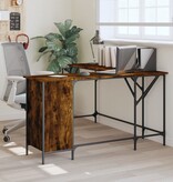 VidaXL Bureau 141x141x75 cm bewerkt hout gerookt eikenkleurig