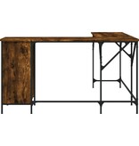 VidaXL Bureau 141x141x75 cm bewerkt hout gerookt eikenkleurig
