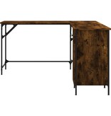VidaXL Bureau 141x141x75 cm bewerkt hout gerookt eikenkleurig