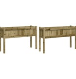 VidaXL Plantenbakken met poten 2 st cm geïmpregneerd hout