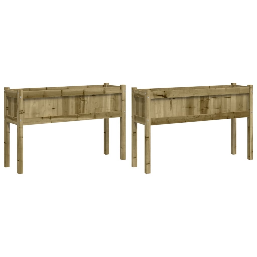 VidaXL Plantenbakken met poten 2 st cm geïmpregneerd hout