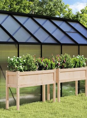 VidaXL Plantenbakken met poten 2 st massief grenenhout