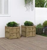 VidaXL Plantenbakken 2 st cm geïmpregneerd hout