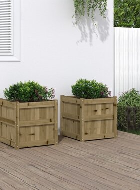 VidaXL Plantenbakken 2 st cm geïmpregneerd hout