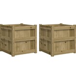 VidaXL Plantenbakken 2 st cm geïmpregneerd hout