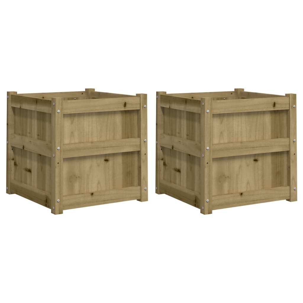 VidaXL Plantenbakken 2 st cm geïmpregneerd hout