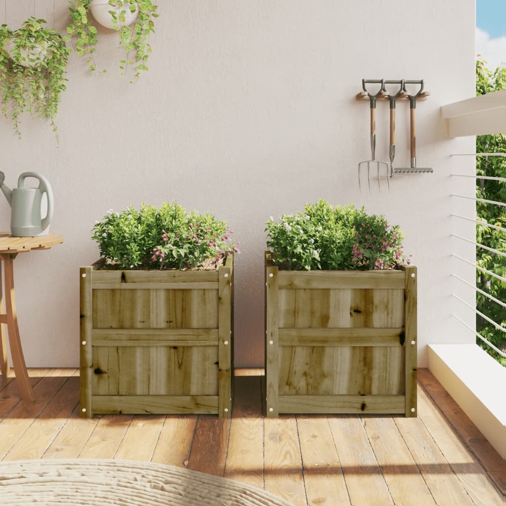 VidaXL Plantenbakken 2 st cm geïmpregneerd hout