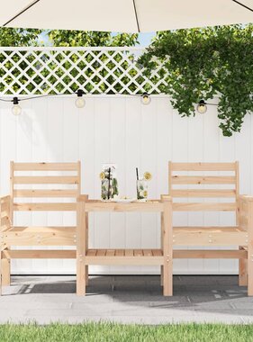 VidaXL Tuinbank met tafel 2-zits massief grenenhout