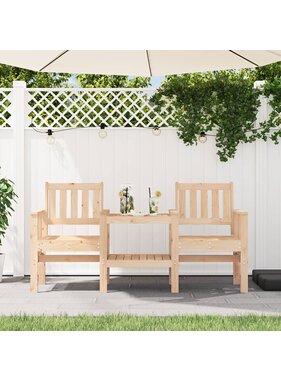 VidaXL Tuinbank met tafel 2-zits massief grenenhout