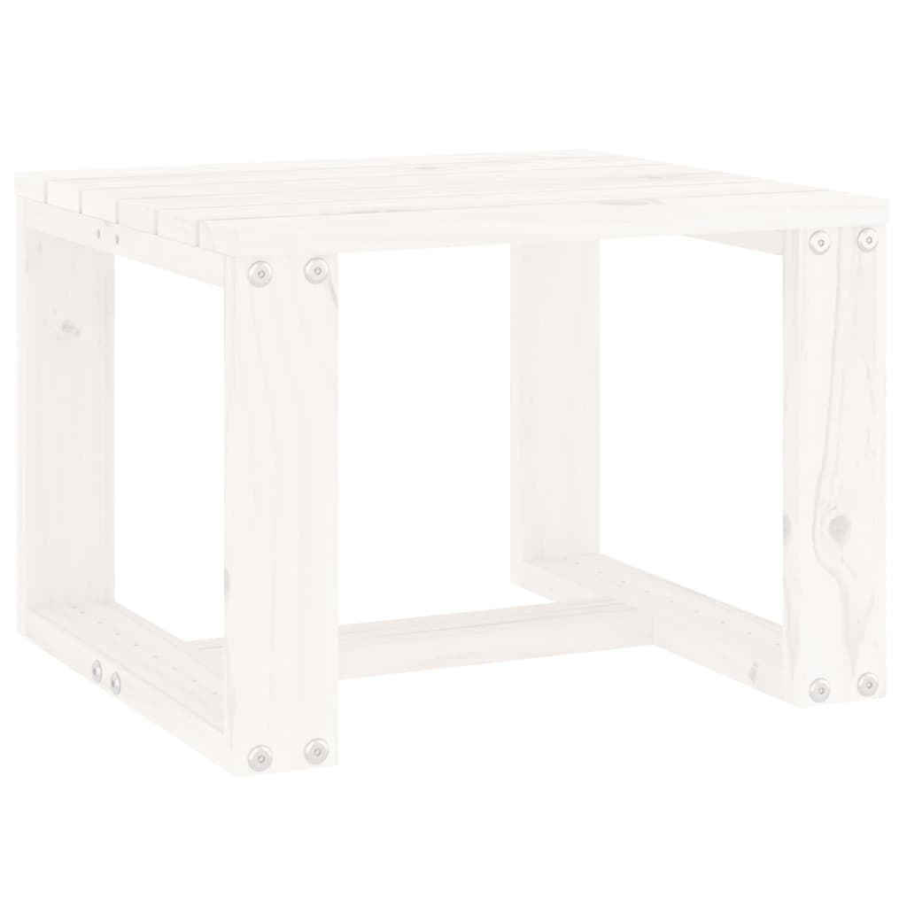 vidaXL Tuinbijzettafel 40x38x28,5 cm massief grenenhout wit