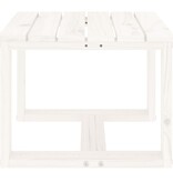 VidaXL Tuinbijzettafel 40x38x28,5 cm massief grenenhout wit