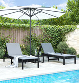 VidaXL Ligbedden 2 st 199,5x60x74 cm massief grenenhout zwart