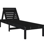 VidaXL Ligbedden 2 st 199,5x60x74 cm massief grenenhout zwart