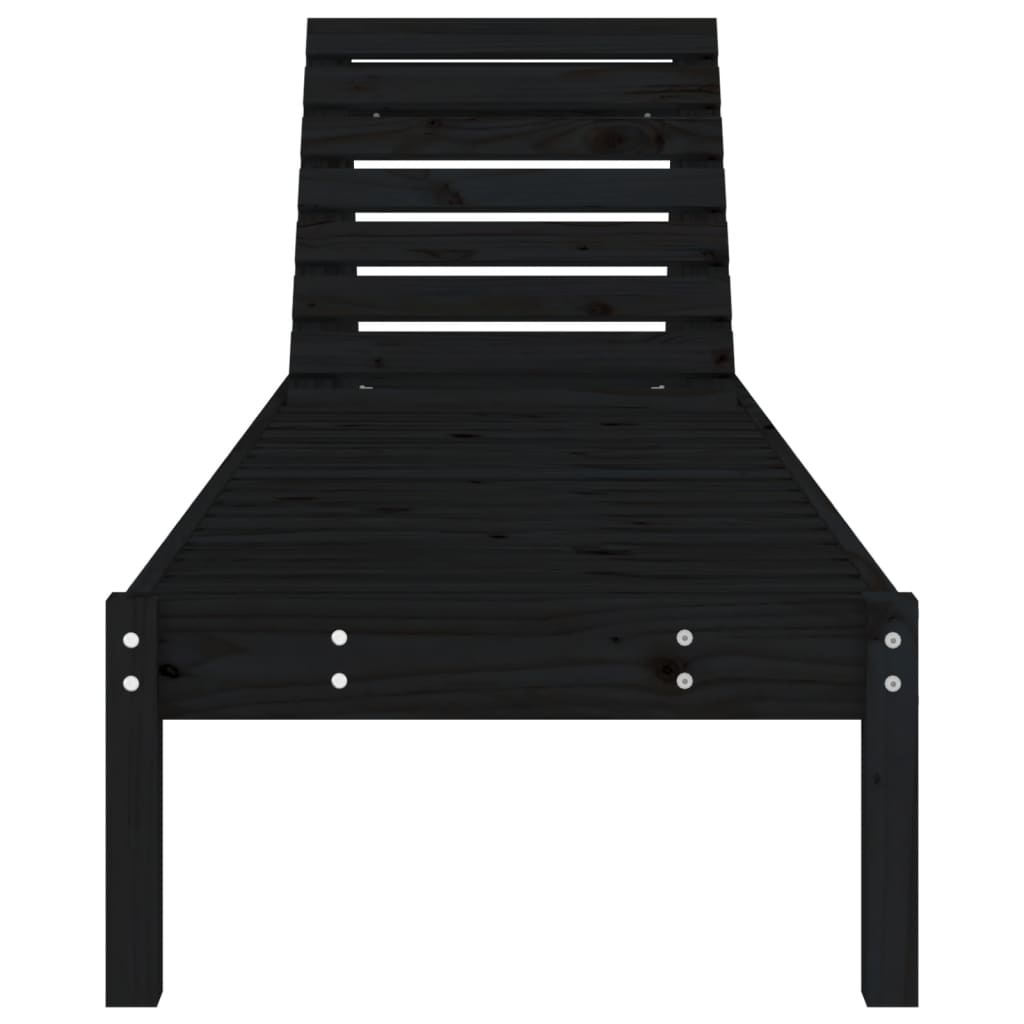VidaXL Ligbedden 2 st 199,5x60x74 cm massief grenenhout zwart