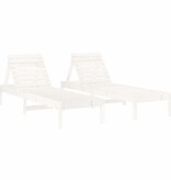 VidaXL Ligstoelen 2 st 199,5x60x74 cm massief grenenhout wit