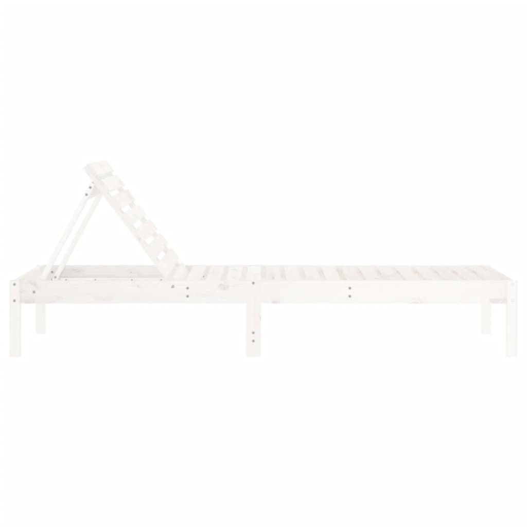 VidaXL Ligstoelen 2 st 199,5x60x74 cm massief grenenhout wit