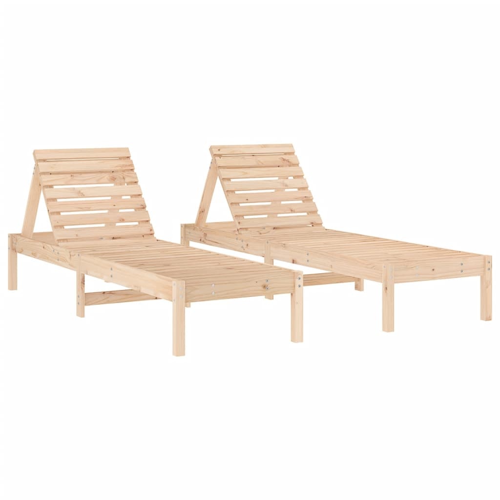 VidaXL Ligstoelen 2 st 199,5x60x74 cm massief grenenhout