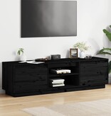 VidaXL Tv-meubel 140x35x40 cm massief grenenhout zwart