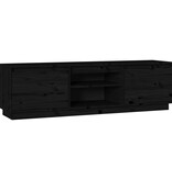VidaXL Tv-meubel 140x35x40 cm massief grenenhout zwart