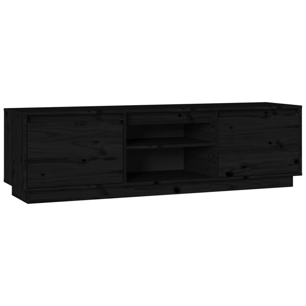 VidaXL Tv-meubel 140x35x40 cm massief grenenhout zwart