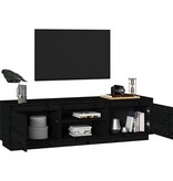 VidaXL Tv-meubel 140x35x40 cm massief grenenhout zwart
