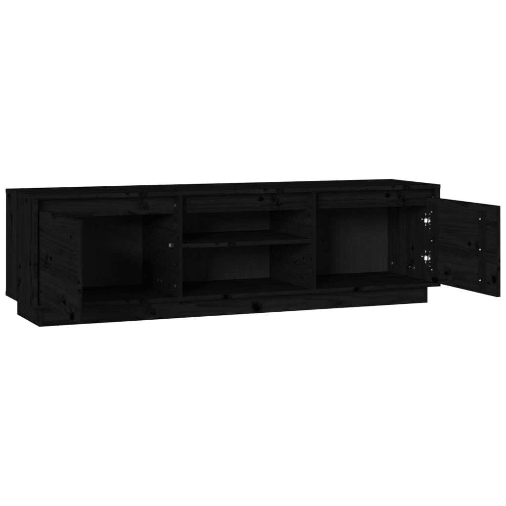 VidaXL Tv-meubel 140x35x40 cm massief grenenhout zwart