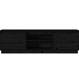 VidaXL Tv-meubel 140x35x40 cm massief grenenhout zwart