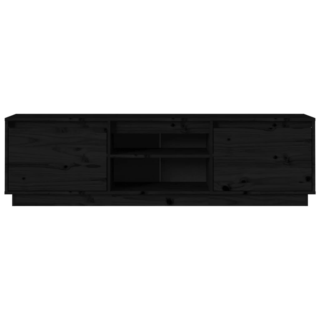 VidaXL Tv-meubel 140x35x40 cm massief grenenhout zwart