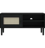 vidaXL Tv-meubel SENJA 106x40x49 cm rattan massief grenenhout zwart