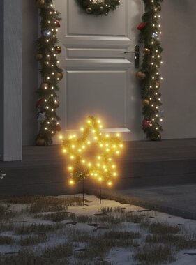 vidaXL Kerstverlichting ster 3 st met grondpinnen 50 LED's 29 cm