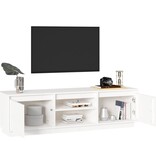 VidaXL Tv-meubel 140x35x40 cm massief grenenhout wit