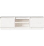 VidaXL Tv-meubel 140x35x40 cm massief grenenhout wit