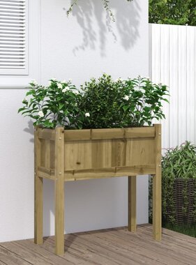 VidaXL Plantenbak met poten 70x31x70 cm geïmpregneerd grenenhout