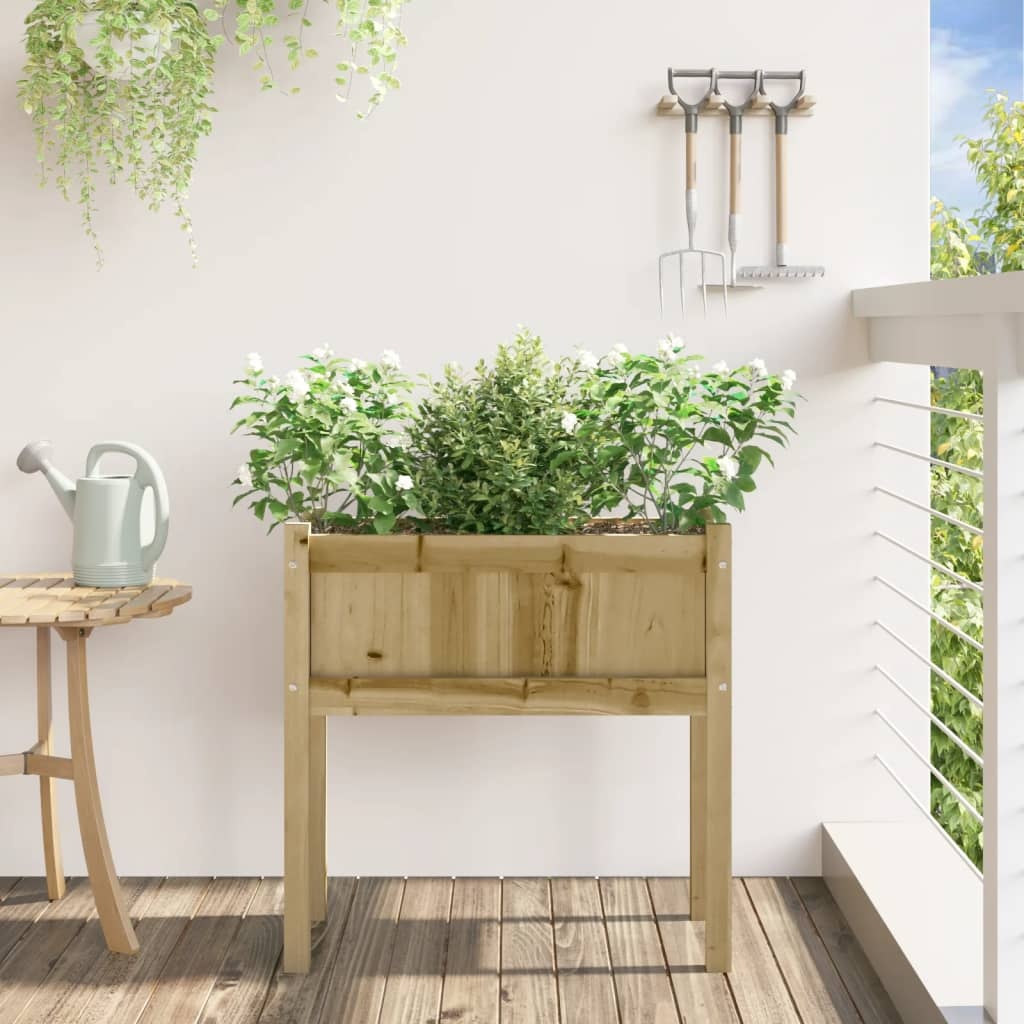 VidaXL Plantenbak met poten 70x31x70 cm geïmpregneerd grenenhout