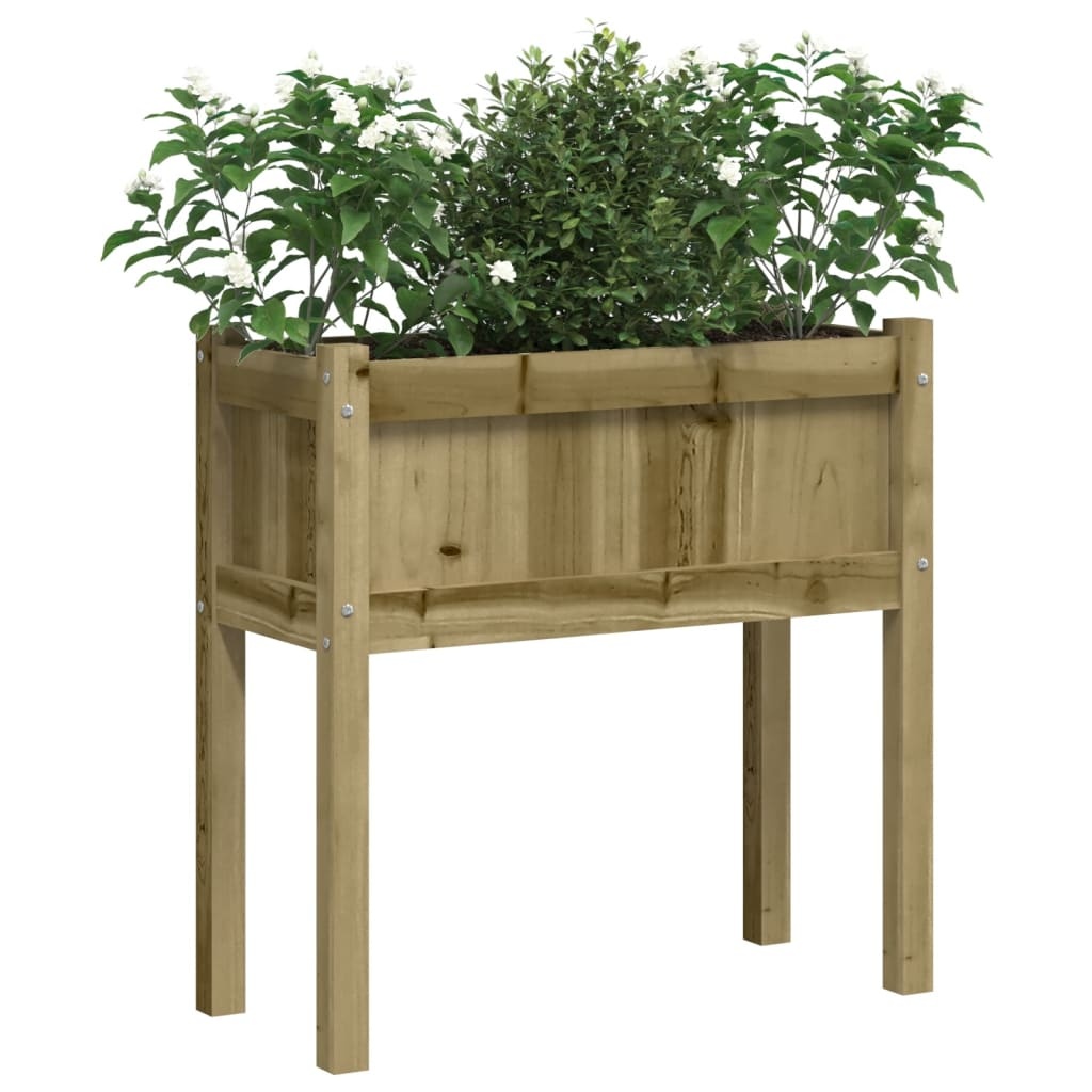 VidaXL Plantenbak met poten 70x31x70 cm geïmpregneerd grenenhout