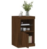 VidaXL Bijzetkastjes met LED 2 st bewerkt hout bruineikenkleurig