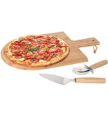 vidaXL 3-delige Pizzasnijset 43x30 cm bamboe