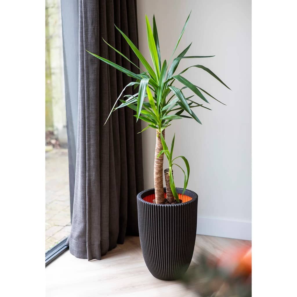 vidaXL Bloempot Groove elegant 34x46 cm zwart