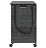 vidaXL Wasmand op wielen 66x35x60 cm rattan grijs