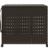 vidaXL Wasmand op wielen 66x35x60 cm rattan donkerbruin