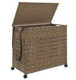 vidaXL Wasmand op wielen 66x35x60 cm rattan