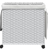 vidaXL Wasmand op wielen 60x35x60,5 cm rattan wit