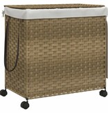 vidaXL Wasmand op wielen 60x35x60,5 cm rattan