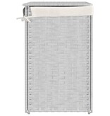 vidaXL Wasmand met 2 vakken 53x35x57 cm poly rattan wit